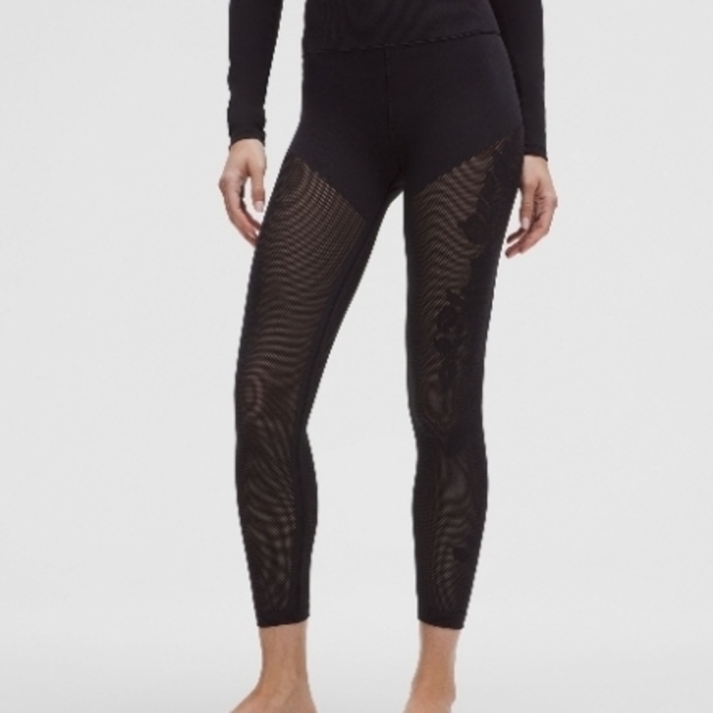 Lululemon Athletica Black Sheer Panel Leggings